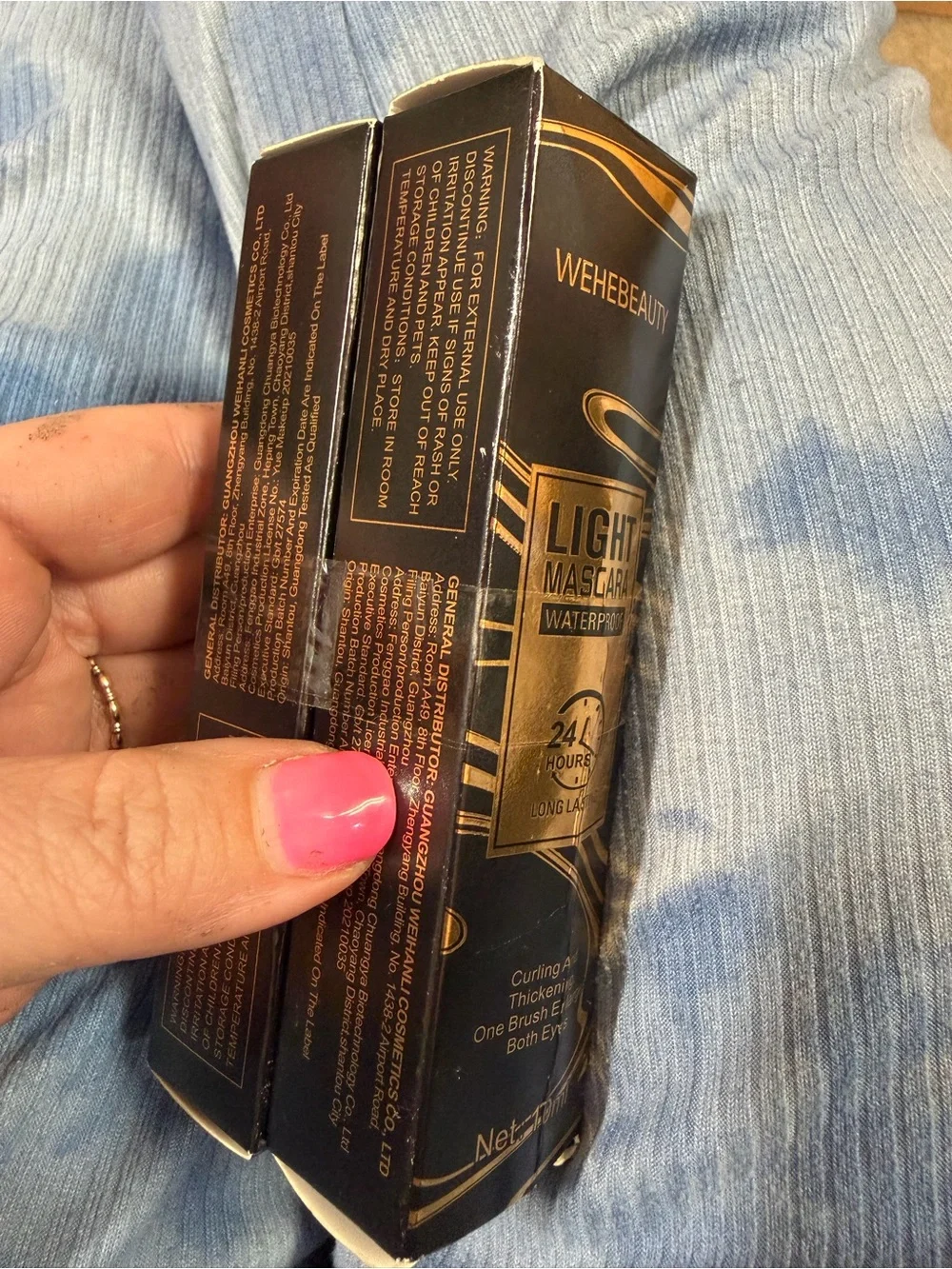 2 pack Wehebeauty black fiber lash light mascara 24 hours